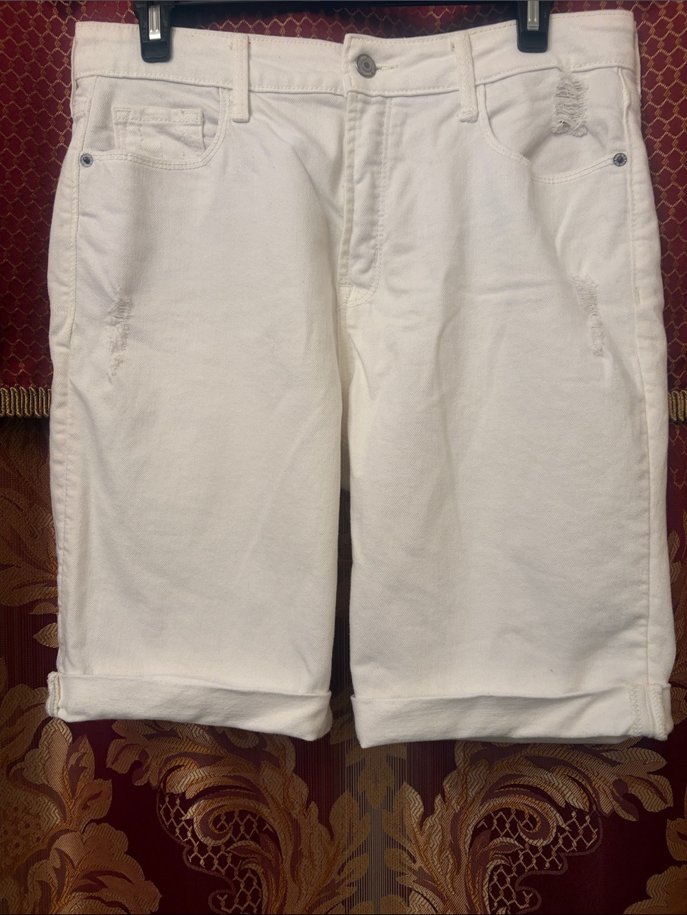 Old Navy White Rolled-Hem Bermuda Shorts